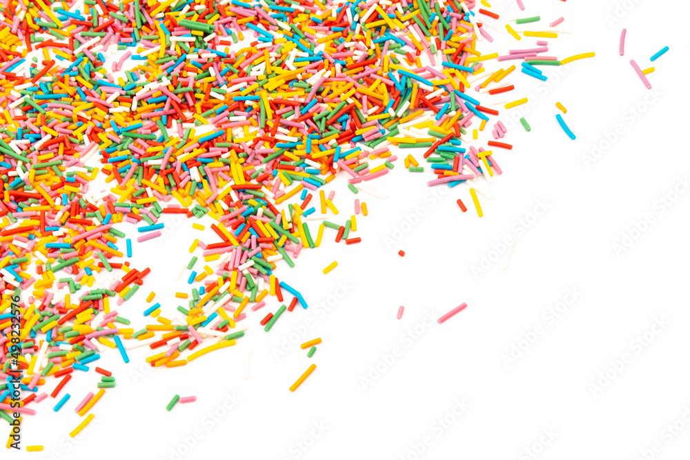Fototapeta premium Sugar sprinkle dots, decoration for cake and bakery, a lot of sprinkles