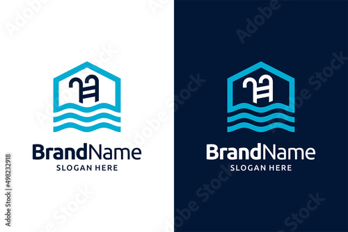 Swimming house logo design