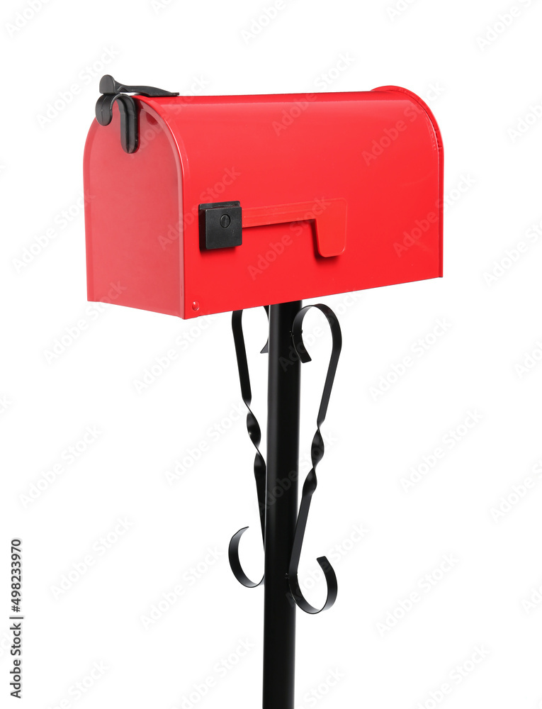 Shiny red letter box on white background Shiny red letter box on white background