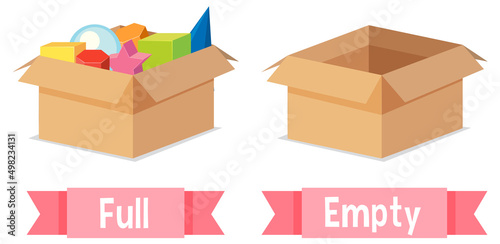 Opposite English Words full and empty