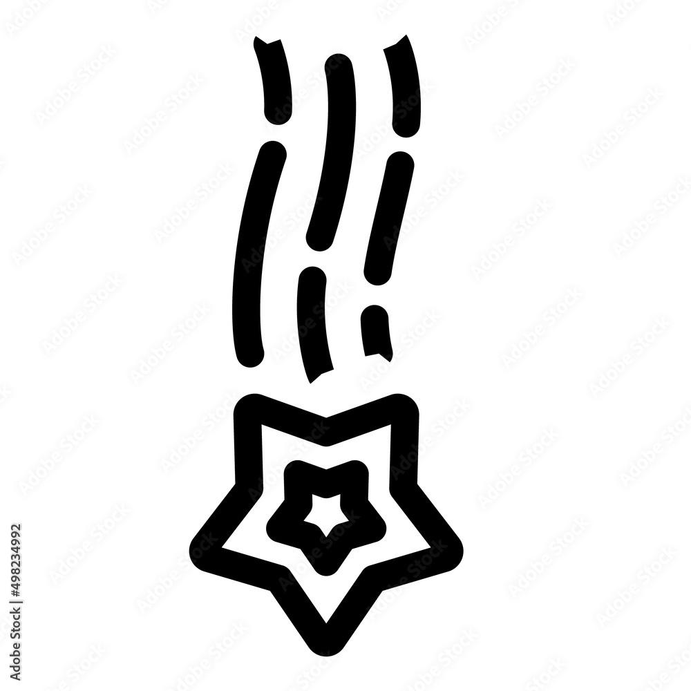 Fototapeta premium Comet Flat Icon Isolated On White Background