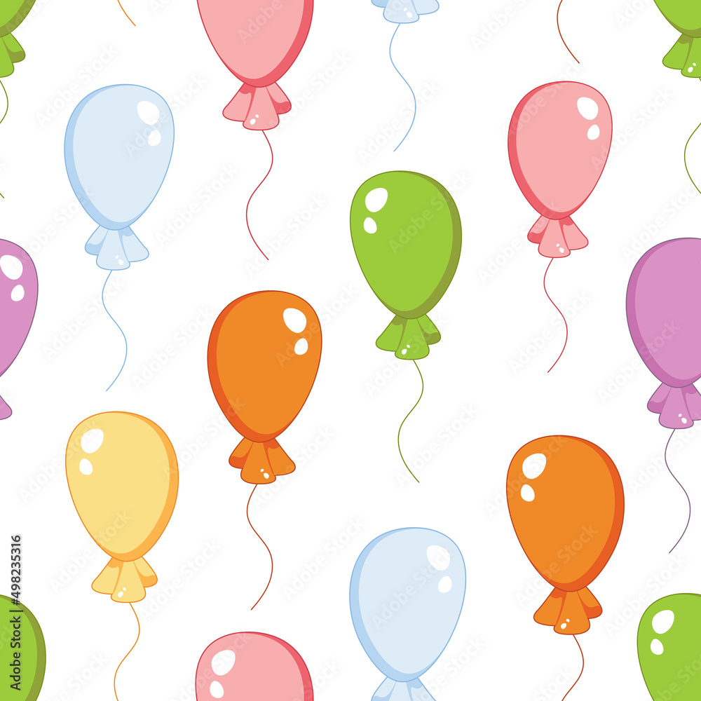 seamless pattern with colored holiday balloons