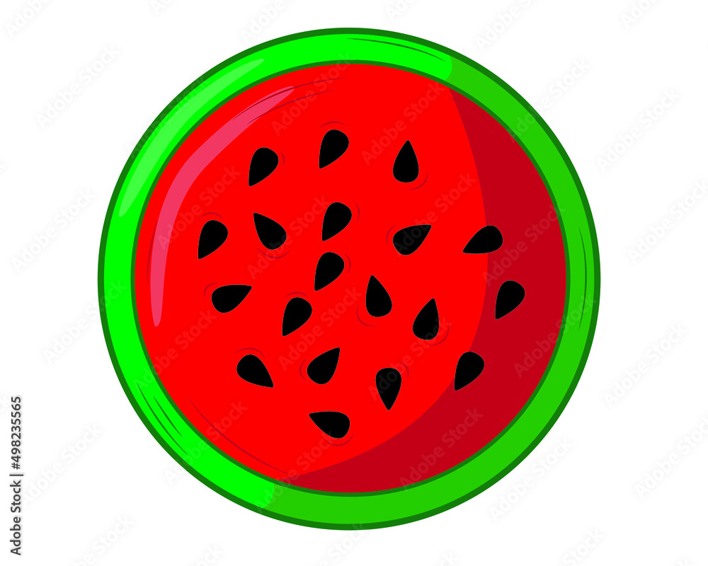 A piece of watermelon in isolate on a white background. Vector illustration A piece of watermelon in isolate on a white background. Vector illustration