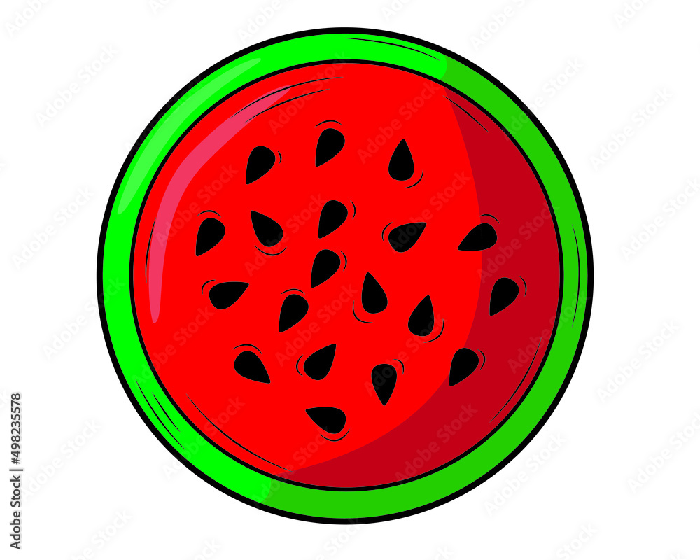 A piece of watermelon in isolate on a white background. Vector illustration A piece of watermelon in isolate on a white background. Vector illustration
