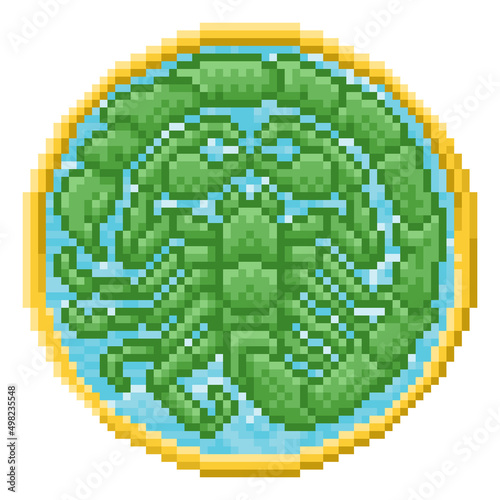 Zodiac Horoscope Astrology Scorpio Pixel Art Sign