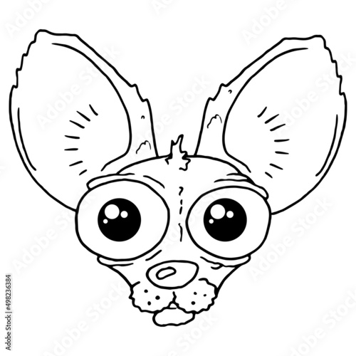 Funny dog sketch drawing. Vector illustration of a small breed dog.