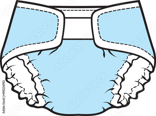Baby Diaper color vector illustration