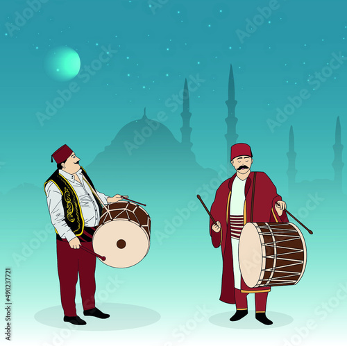 ramadan drummers, drum, Ramadan, Ramazan Davulcusu, Ottoman, playing drum,islamic, muslim, ramadan kareem, ramadan drummer, sufi photo
