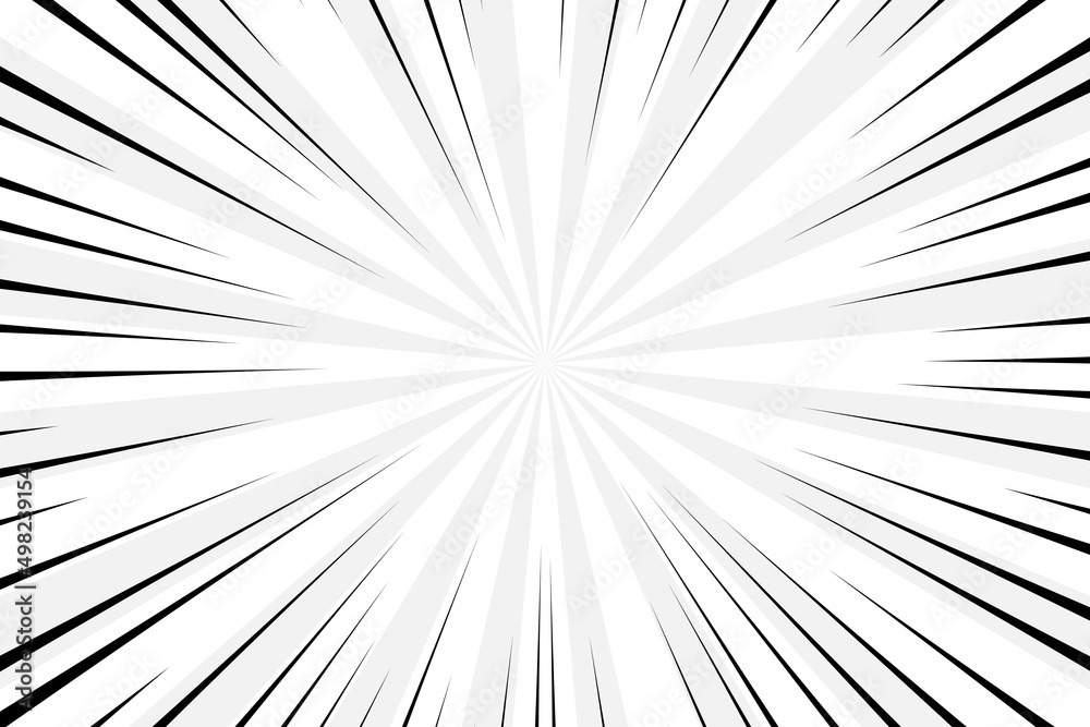 Obraz premium Vector black and white concentration in the center of the composition. Comic background.