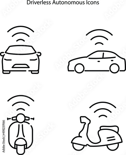 autonomous vehicles icon isolated on white background. autonomous car icon thin line outline linear autonomous car symbol for logo, web, app, UI. driverless autonomous icons.