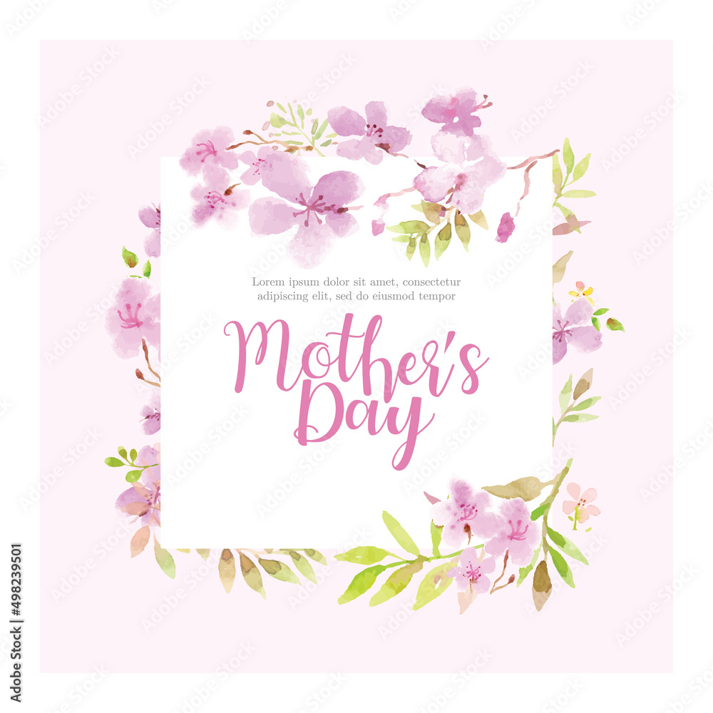 Lovely Mother's Day background in watercolor style/ Greeting card