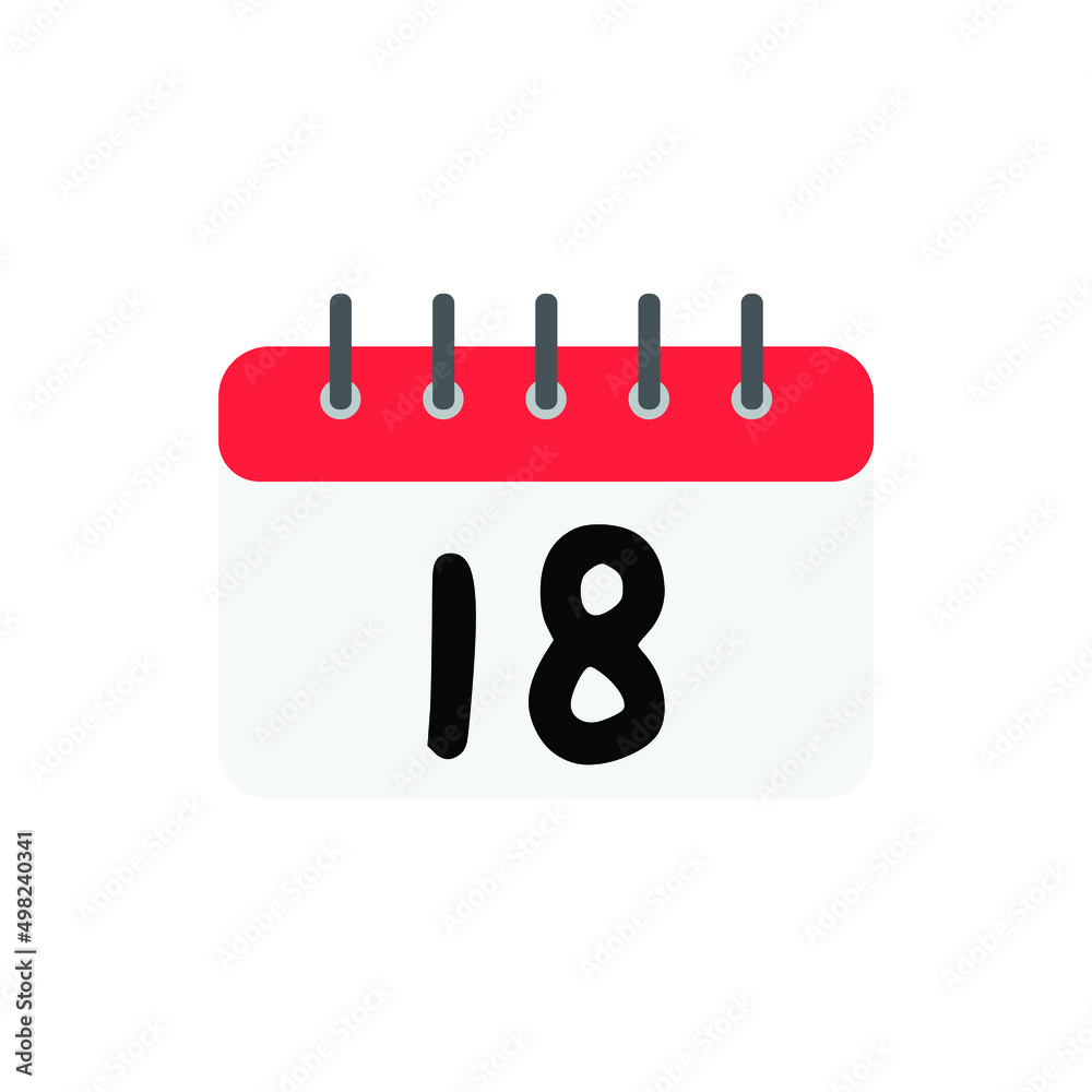 Vector calendar day 18 for website, cv, presentation 