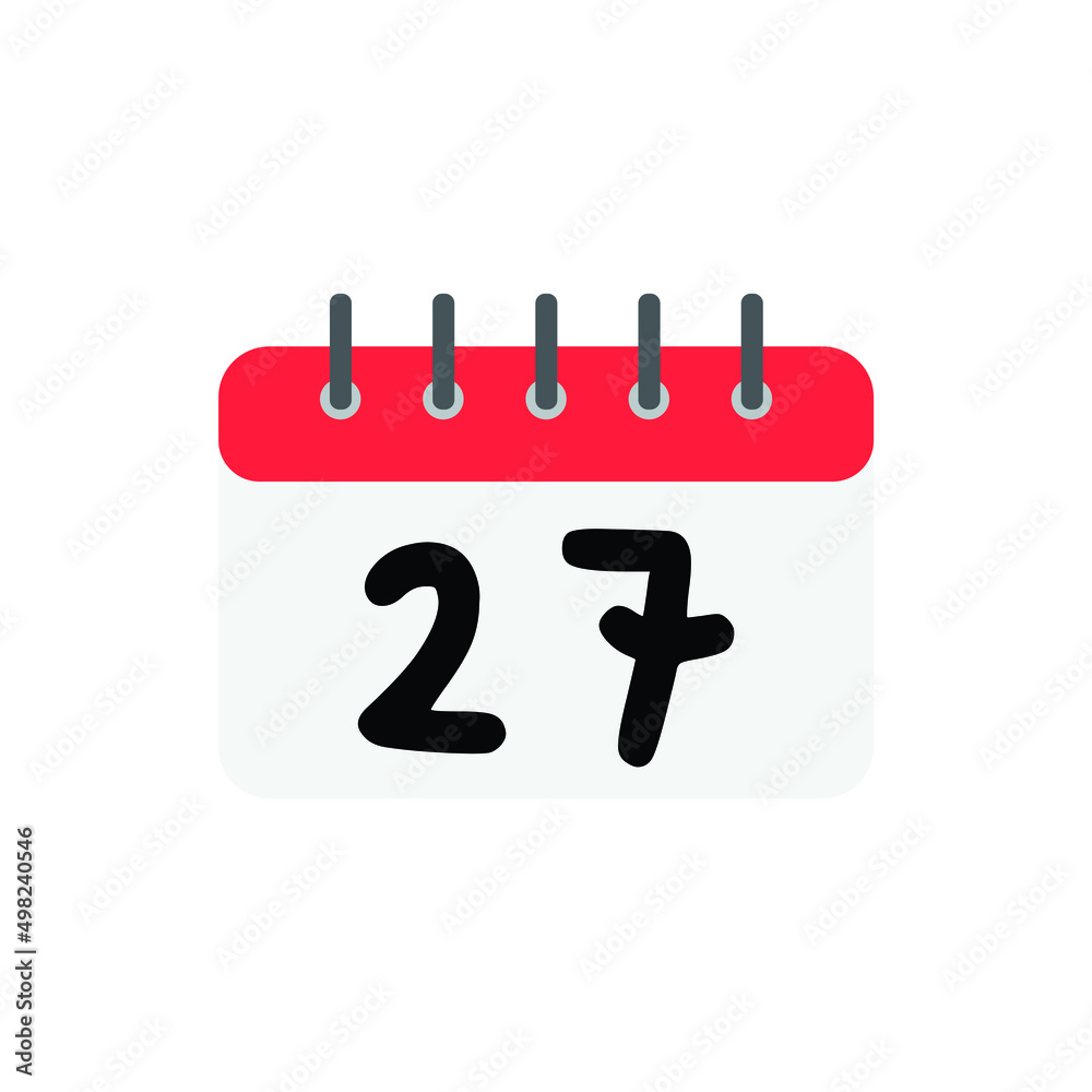 Vector calendar day 27 for website, cv, presentation Vector calendar day 27 for website, cv, presentation