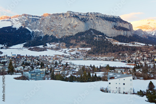 Skiort Laax im Kanton Graubünden, Schweiz