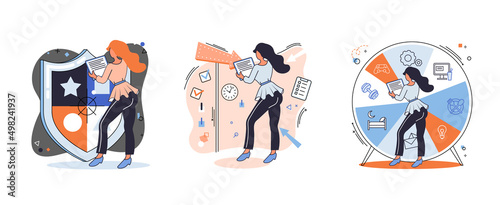 Confidence concept. Person has private conversation metaphor. Confidential communication. Trust property, reassuring partnerships, conviction. Protection of intellectual property. Confidential data