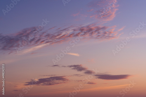 Beautiful colorful sky with clouds at sunrise or sunset.