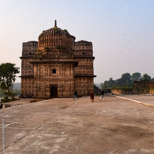 Morning View of Royal Cenotaphs (Chhatris) of Orchha, Madhya Pradesh, India, Orchha the lost city of India, Indian archaeological sites