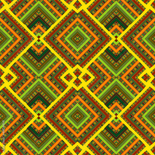 Seamless geometric pattern of small variously colored lines