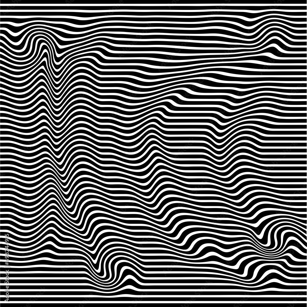 Abstract Black and White Geometric Stripes.hypnosis spiral.Seamless Black and white stripes background.seamless wave line patterns
