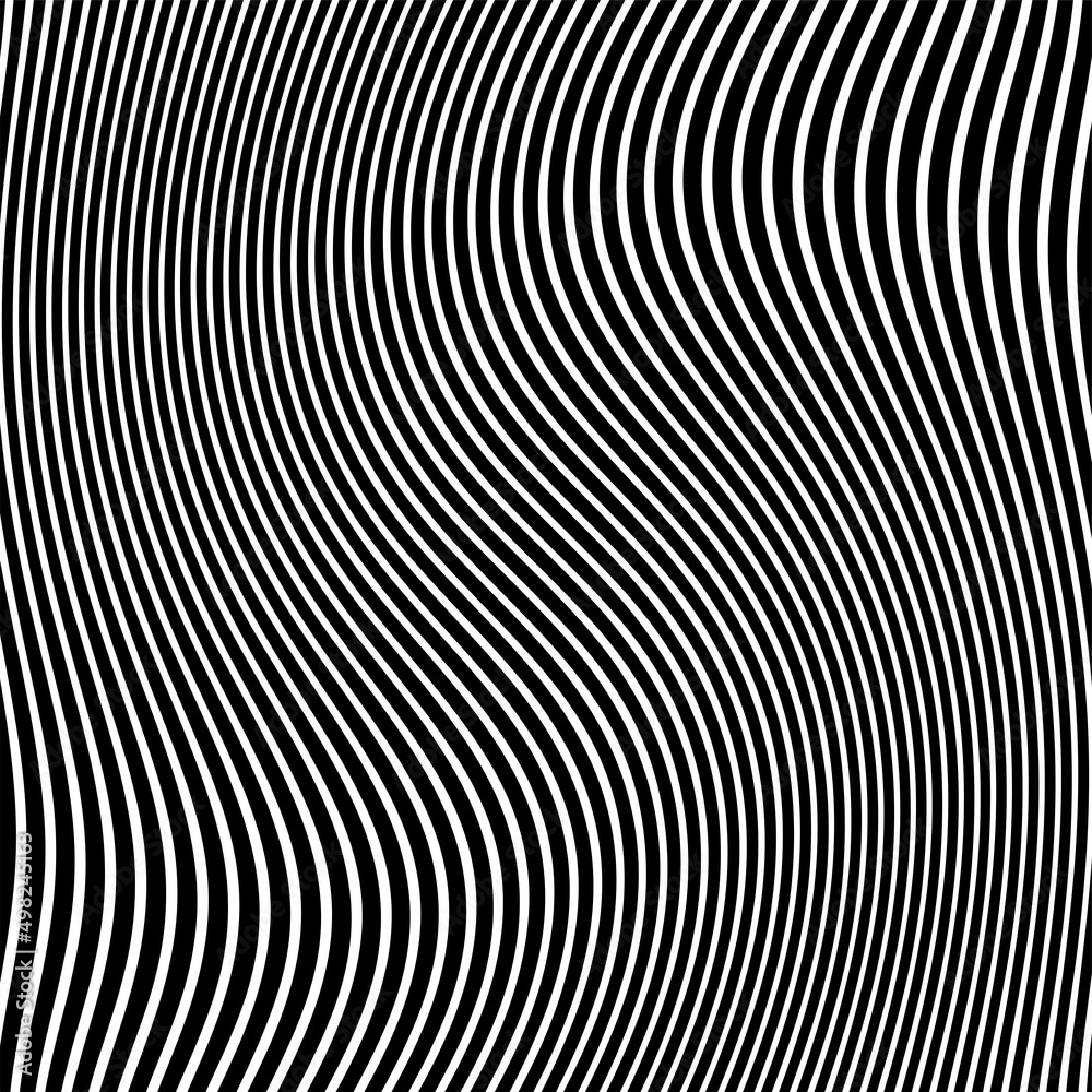 Abstract Black and White Abstract Lines.Abstract pattern of wavy stripes or rippled 3D relief black and white lines background. Vector twisted curved stripe modern trendy.Wavy Lines Optical. Abstract Black and White Abstract Lines.Abstract pattern of wavy stripes or rippled 3D relief black and white lines background. Vector twisted curved stripe modern trendy.Wavy Lines Optical.