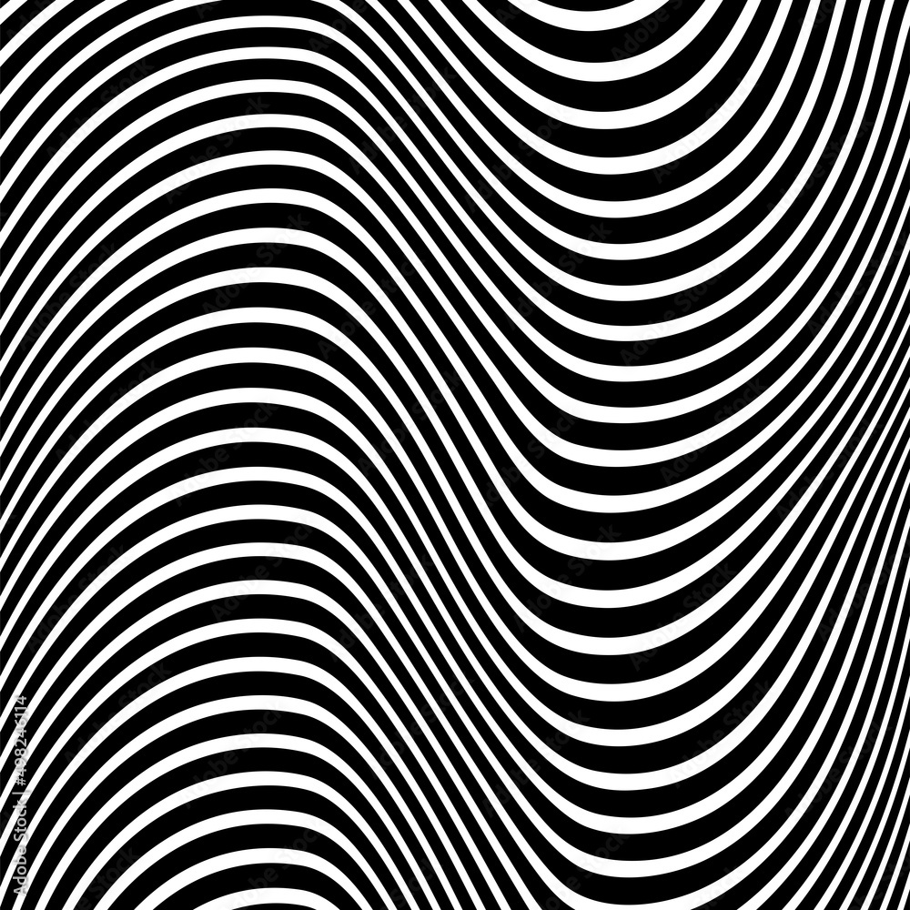 Abstract Black and White Geometric Stripes.hypnosis spiral.Seamless Black and white stripes background.seamless wave line patterns