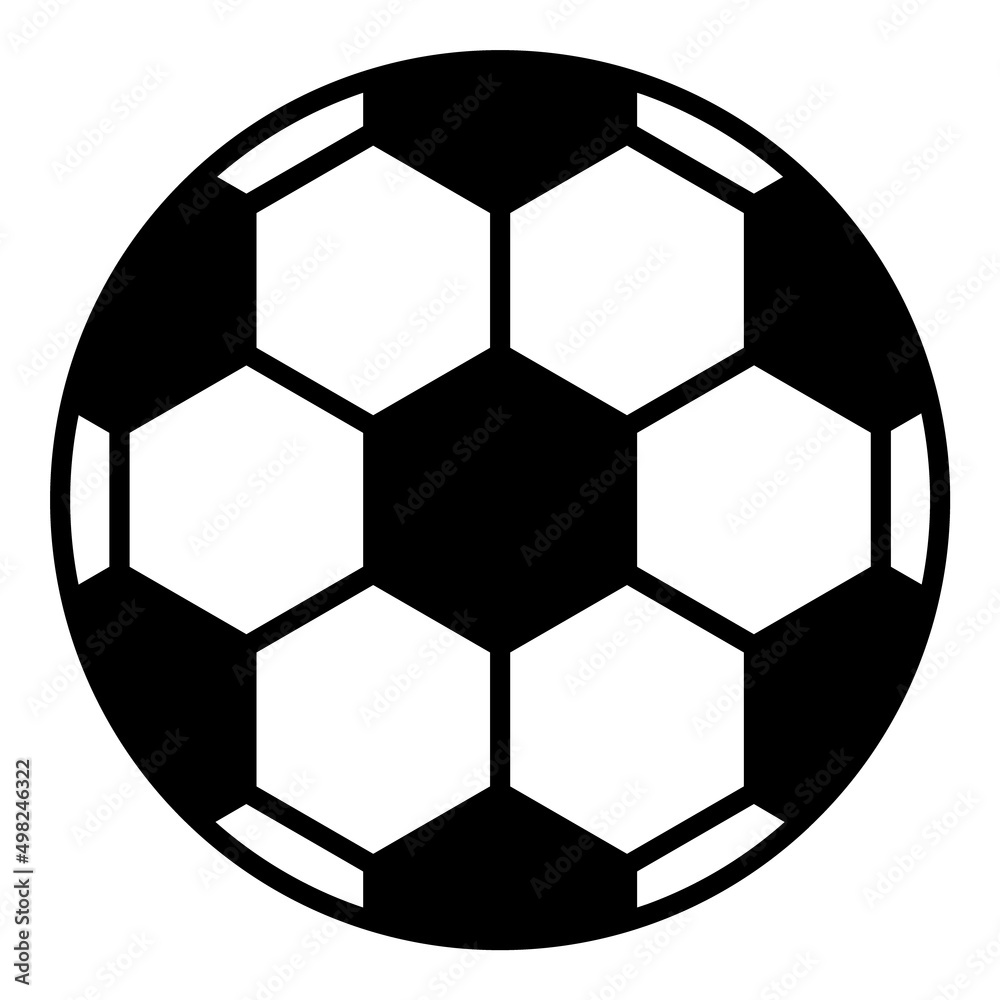 Fototapeta premium Soccer Ball Flat Icon Isolated On White Background