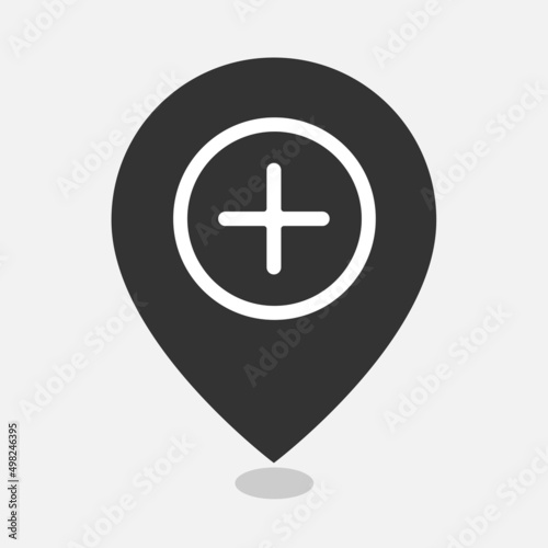 Add location map pointer isolated flat design vector illustration.