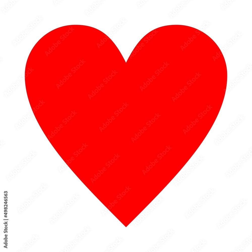 Red heart design icon flat.Red heart icon on white background. Love logo heart illustration.Heart, Symbol of Love and Valentine's Day. Flat Red Icon Isolated on White Background. Vector illustration.