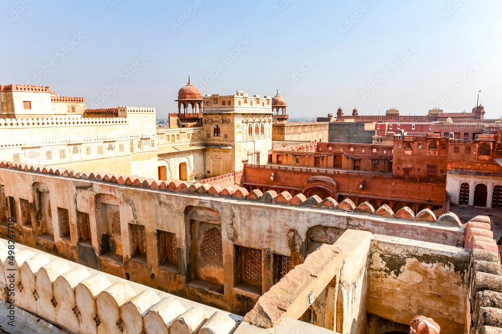 Exterior of Lalagrh palace in Biknaer, Rajasthan, India, Asia