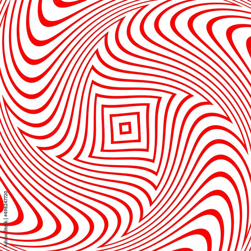 Abstract Red and White Geometric Pattern with Waves. Striped Structural Texture. Raster Illustration.Black and white stripes made in illustrator and rasterized.Stripes pattern for backgrounds. Abstract Red and White Geometric Pattern with Waves. Striped Structural Texture. Raster Illustration.Black and white stripes made in illustrator and rasterized.Stripes pattern for backgrounds.