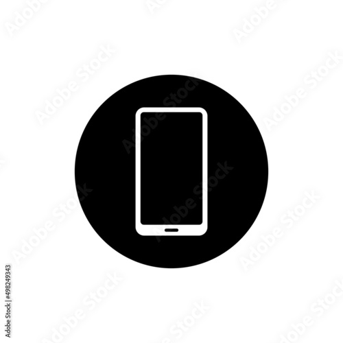 Smartphone icon in black round
