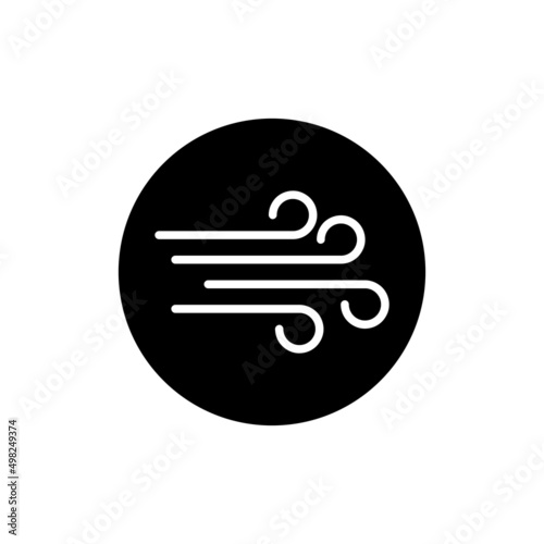 Wind icon in black round