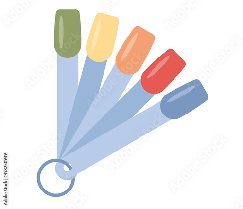 Nail polish palette icon. Professional manicure concept. Fashionable gel polish for beauty studio. Color choice. Vector flat illustration