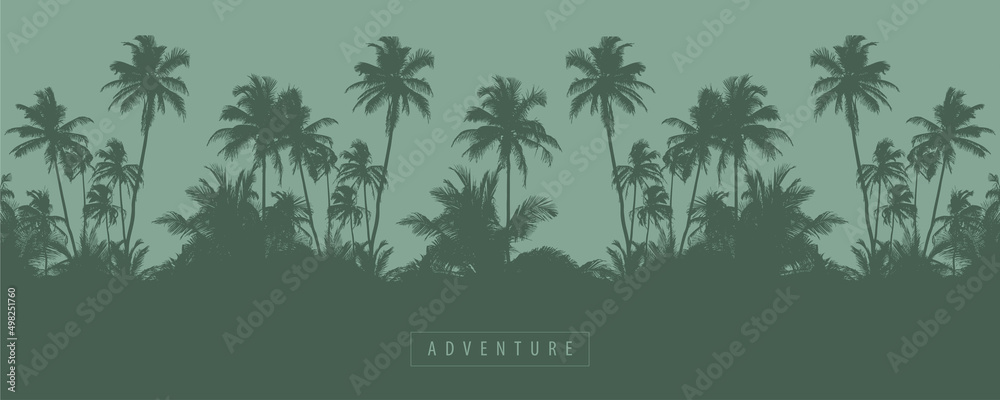 tropical palm tree silhouette background summer holiday design