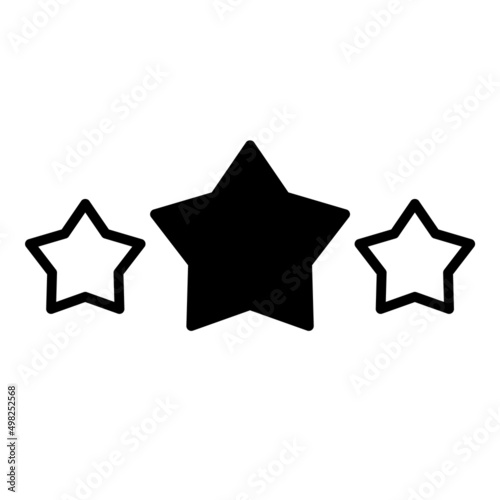 Stars Rate Flat Icon Isolated On White Background