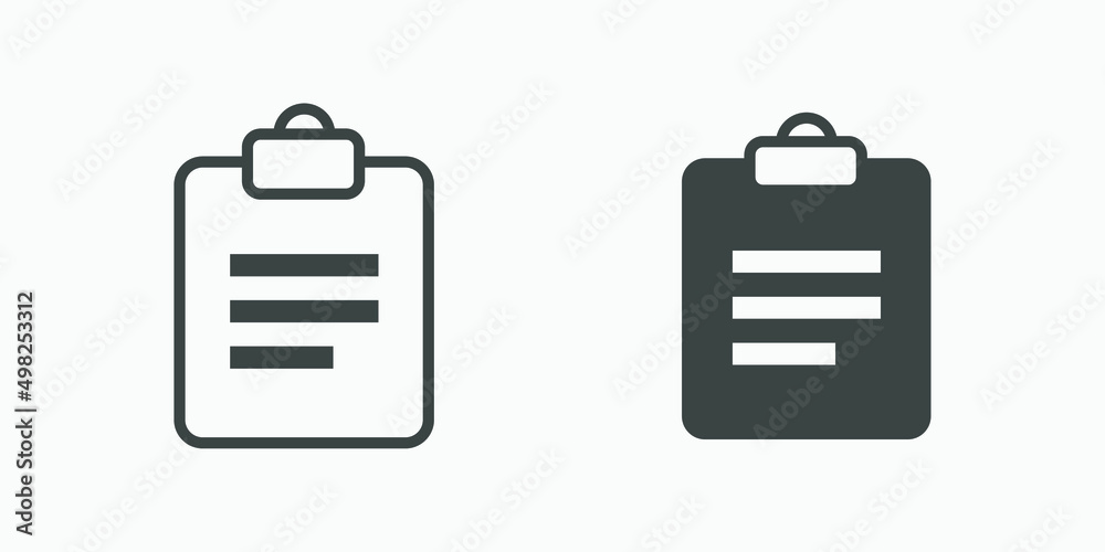 Obraz premium clipboard vector icon isolated. note, document, paper, notebook, board, list, checklist symbol