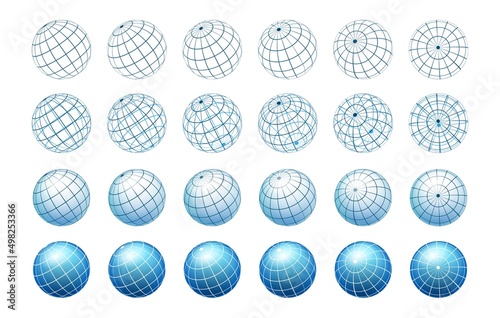 Rotating stripes sphere icons