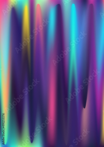 Hologram gradient background. Iridescent holo texture. Pearlescent unicorn vector backdrop.