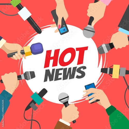 News conference, interview concept
