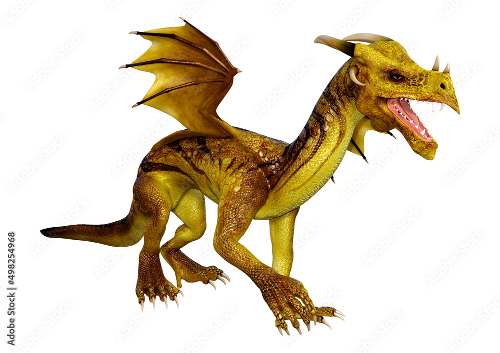 3D Rendering Fairy Tale Dragon on White 3D Rendering Fairy Tale Dragon on White