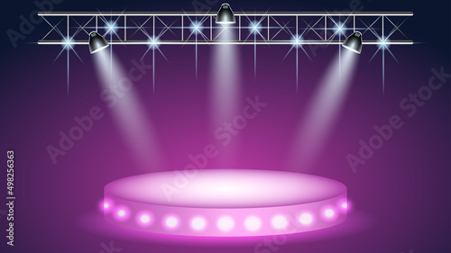 Illuminated pedestal for awarding.  Advertising podium.