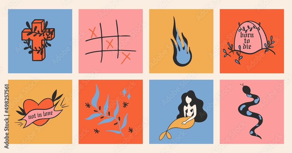 Hand drawn Abstract shapes, poster set. Vector illustrations, cartoon style, flat design. All elements are isolated. Square posters, logo templates. Hand drawn Abstract shapes, poster set. Vector illustrations, cartoon style, flat design. All elements are isolated. Square posters, logo templates.
