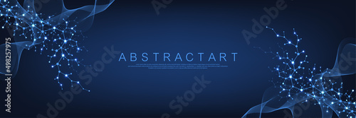Abstract molecules structure background. Scientific or medical concept. Molecular structures or chemical engineering vector illustration
