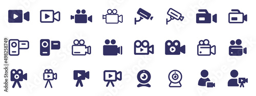 Camera icon collection. Video camera icon. Cctv icon vector illustration.