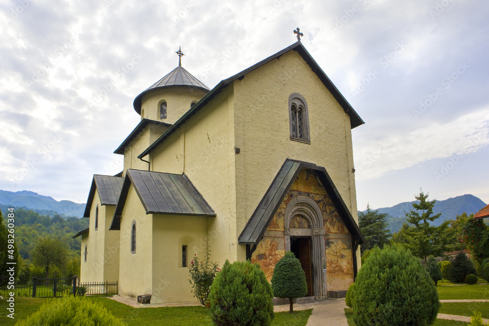 Famous Moraca Monastery in Montenegro