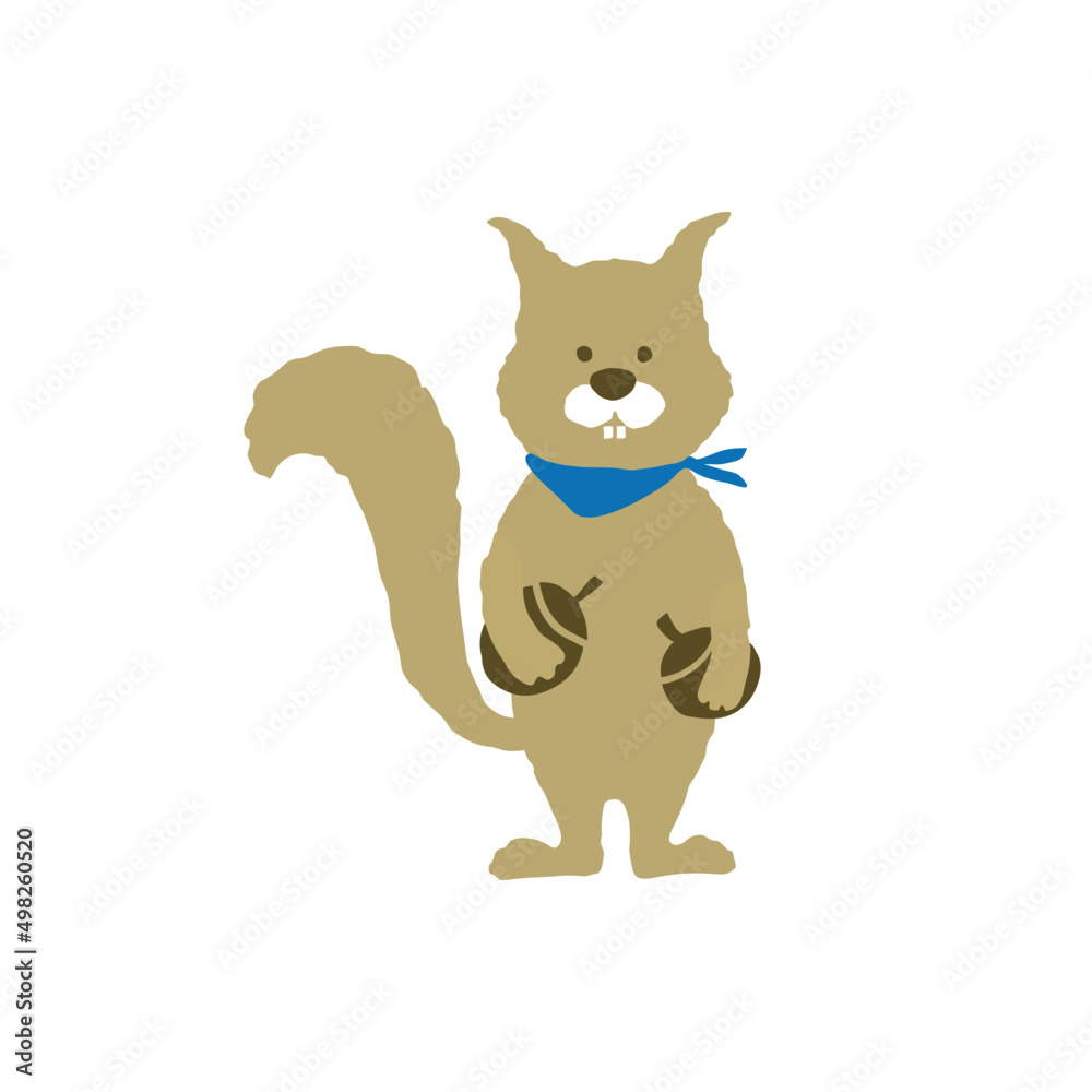 Obraz premium Squirrel, Chipmunk, hand drawn vector illustration