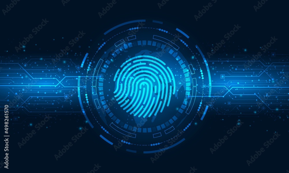 Abstract vector finger scan for private or security system design.Show your identify to unlocked.