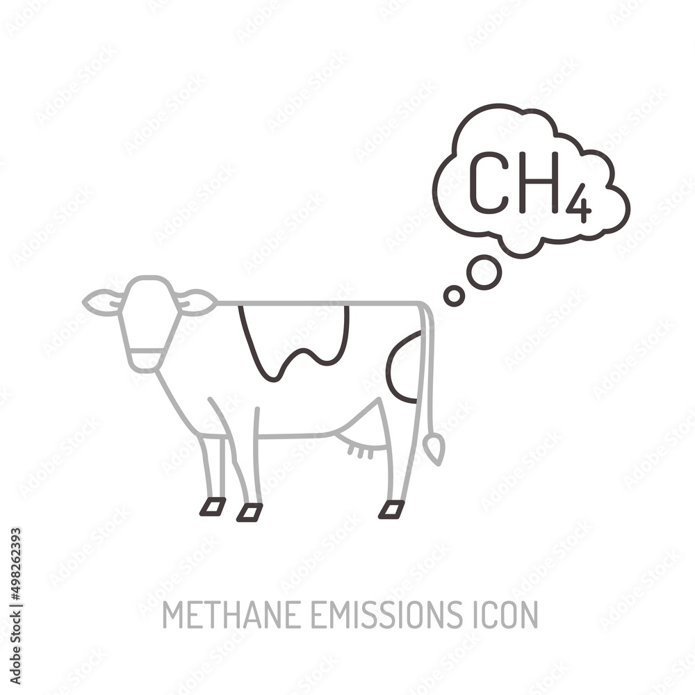 Methane emissions from livestock. Editable vector illustration Methane emissions from livestock. Editable vector illustration