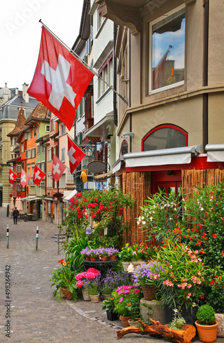 Augustinergasse street in Lindenhof  quarter. Zurich. Switzerland