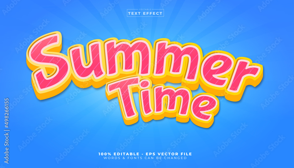 Summer time editable text effect